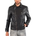 thumbnail image 1 of New Mens Leather Jacket Slim fit Biker Motorcycle Genuine lambskin jacket A108, 1 of 4