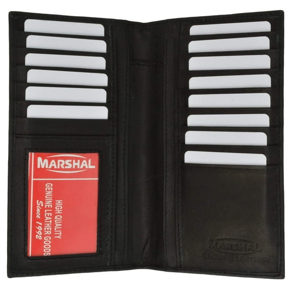 New Mens Leather Long Wallet Pockets ID Card Clutch Bifold Purse 1528 CF (C)