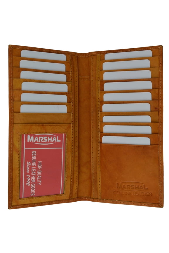 New Mens Leather Long Wallet Pockets ID Card Clutch Bifold Purse