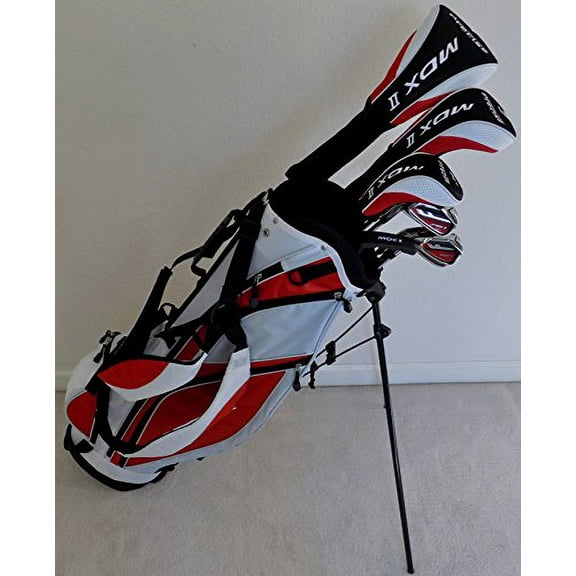 New Mens Left Handed Complete Golf Club Set Driver, Fairway Wood, Hybrid, Irons, Putter & Stand Bag Regular Flex LH