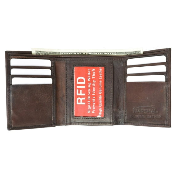 New Mens Trifold Leather Wallet RFID Blocking RFID 55 (C)