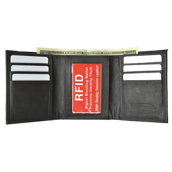 New Mens Trifold Leather Wallet RFID Blocking RFID 55 (C)
