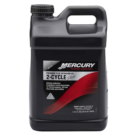 Mercury 858028K01 Premium Plus TC-W3 2-Stroke Marine Engine Oil Synthetic Blend for Outboards, 2.5 Gallons