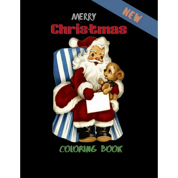 New Merry Christmas Coloring Book: A beautiful coloring book with Christmas designs With 100 Pages, (Paperback)