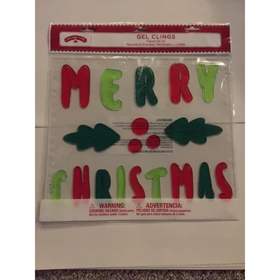 New Merry Christmas Winter Window Sticker Gel Clings 19 Pcs Decoration Large!
