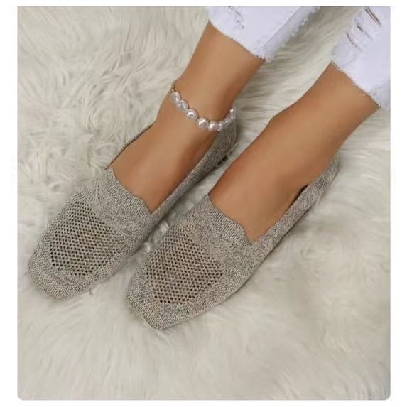 New Mesh Breathable Flats Women 2024 Spring Autumn Light Slip on Flat Casual Shoes Square Toe Ladies Loafers Zapatillas Mujer