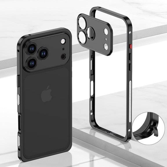 New Metal Frame Case For iPhone 17 Pro Max , Metal Frame Heat Dissipation Net Detachable Lens Cap Rugged Shockproof Bumper Frame Phone Case Cover For iPhone 17 Pro Max