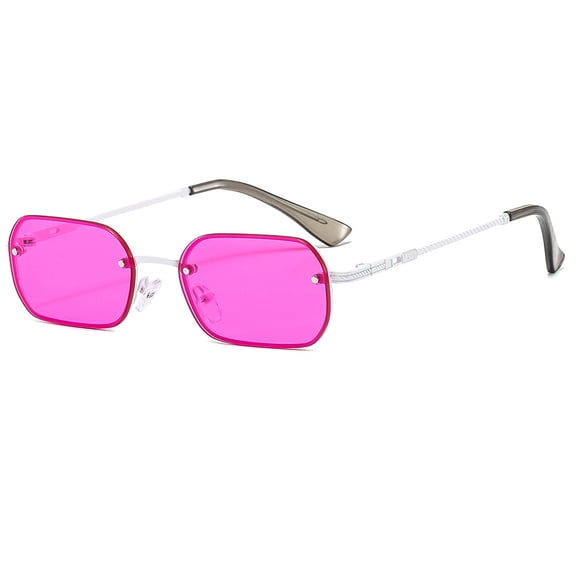 New Metal Punk Small Frame Oval Lens Colorful Sunglasses European and American Street Style Sunglasses