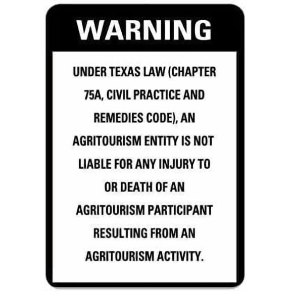 New Metal Sign Aluminum Sign An Agritourism Entity Is Not Liable For Any Injury Death For Outdoor & Indoor Gift For Women Men 8x12 Inch