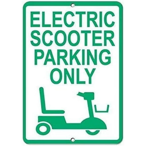 New Metal Sign Aluminum Sign Electric Scooter Parking Only Parking Sign for Outdoor & Indoor 12" x 8"