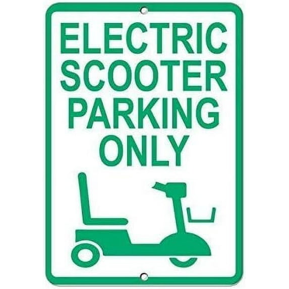 New Metal Sign Aluminum Sign Electric Scooter Parking Only Parking Sign for Outdoor & Indoor