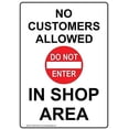 thumbnail image 1 of New Metal Sign Aluminum Sign No Customers Allowed in Shop Area for Outdoor & Indoor 12" x 8", 1 of 5
