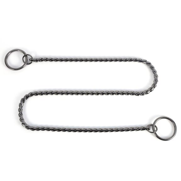 New Metal Snake Chain Twisted Necklace Pet Dog Show Training Choker Collars