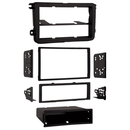 Metra - Dash Kit for Select 2005-2019 Volkswagen Jetta Passat Beetle Tiguan GTI CC Eos Golf Rabbit DIN DDIN - Black