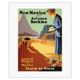 thumbnail image 1 of New Mexico and Arizona Rockies - Land of History and Mystery - Union Pacific Railroad - Vintage Travel Poster by The Willmarths c.1925 - Fine Art Rolled Canvas Print 16in x 20in, 1 of 4