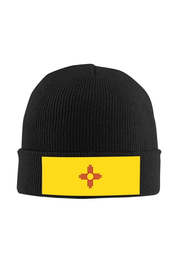 New-Mexico Beanie Hat Knit Hat Skull Cap for Men Women Winter Hat Black