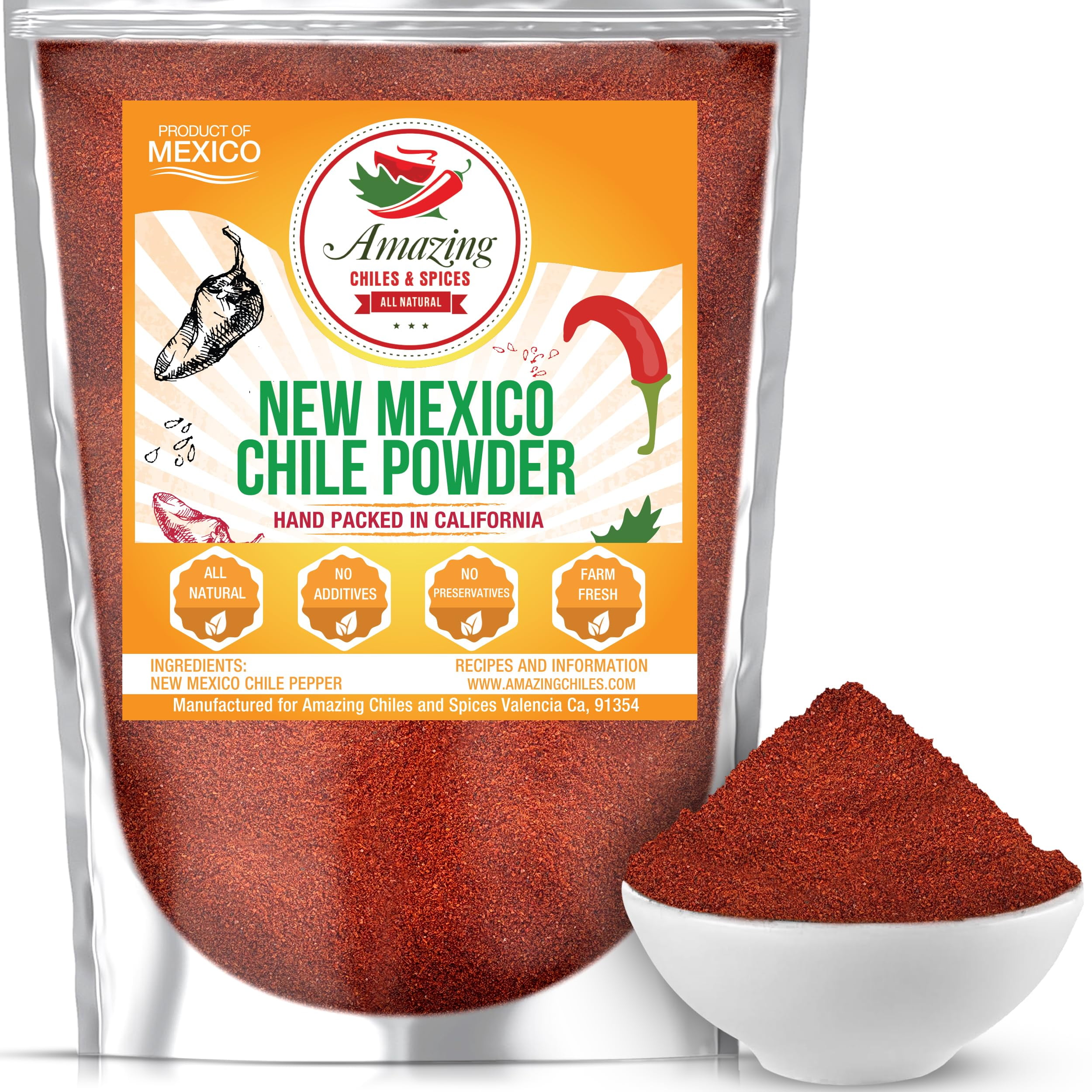 New Mexico Chili Powder AIF4 (4oz) Natural and Premium. Great For