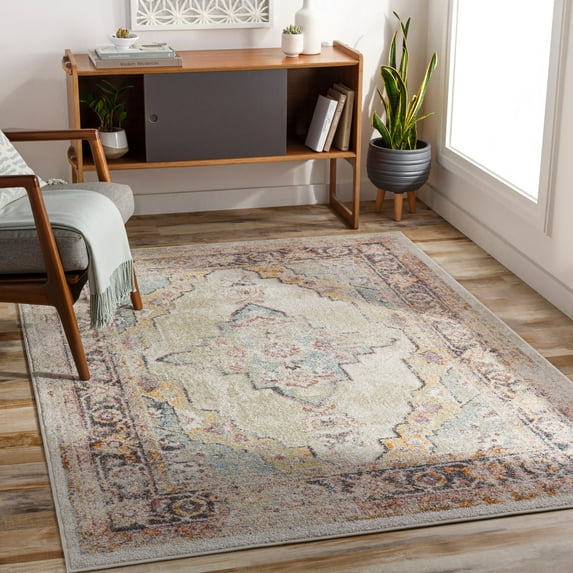 New Mexico Cream 7'10" x 10'3" Traditional Rectangle Area Rug