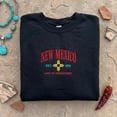 thumbnail image 1 of New Mexico Embroidered Sweatshirt, Zia Sun Symbol Crewneck, Land of Enchantment Hoodie, Southwest Travel Gift, New Mexico Est. 1912 Shirt, 1 of 4