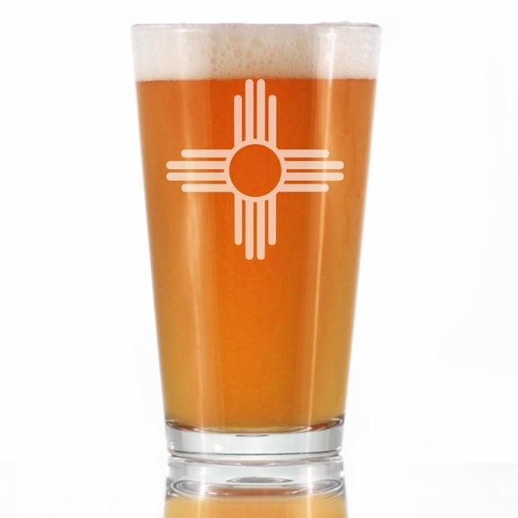 Bevvee Pint Glass 16 oz Flag Of New Mexico New Mexico Enthusiast Gifts Beer Glasses