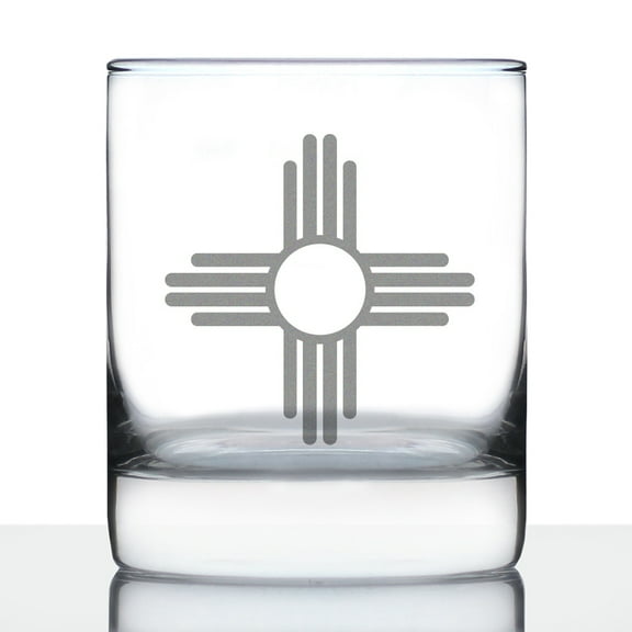 Bevvee Whiskey Rocks Glass 10.25 oz Flag Of New Mexico Gifts for Whiskey Enthusiasts Glassware & Drinkware