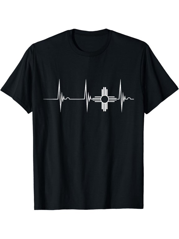 New Mexico Heartbeat EKG Pulse Zia Sun Symbol Circle Sun T-Shirt