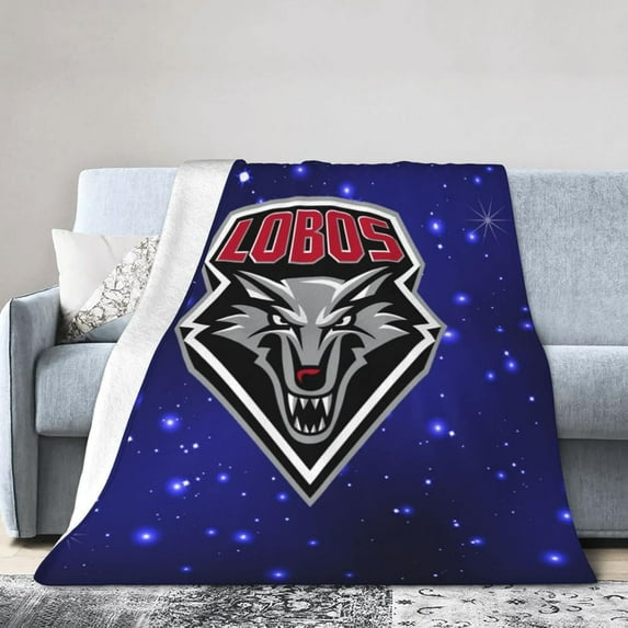 New Mexico Lobo Fleece Blanket, Very Soft Microfiber Flannel Blanket for Couch Warm and Cozy for All Seasons