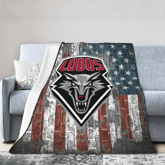 New Mexico Lobo Fleece Blanket, Very Soft Microfiber Flannel Blanket for Couch Warm and Cozy for All Seasons