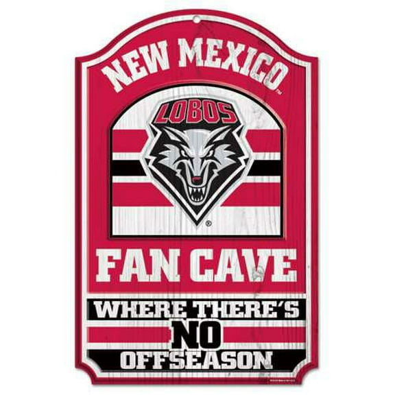 New Mexico Lobos Fan Cave Wood Sign