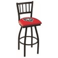 thumbnail image 1 of New Mexico Lobos 30" Black Wrinkle Swivel Bar Stool with Jailhouse Back, 1 of 7