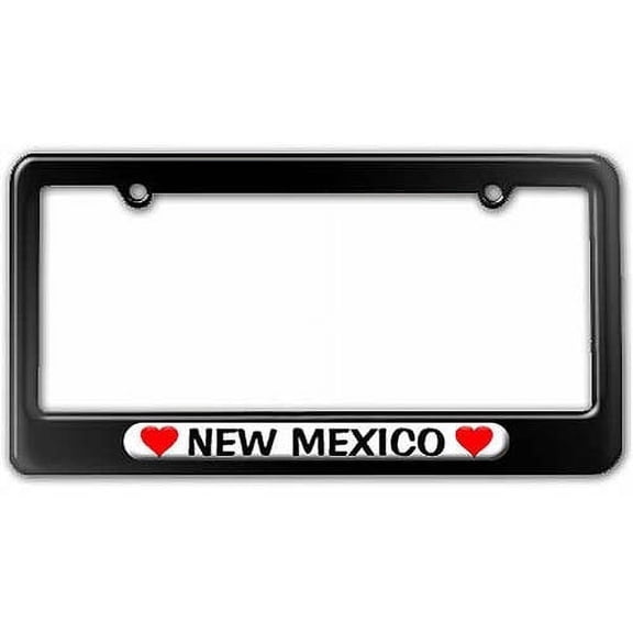 New Mexico Love with Hearts License Plate Tag Frame, Multiple Colors