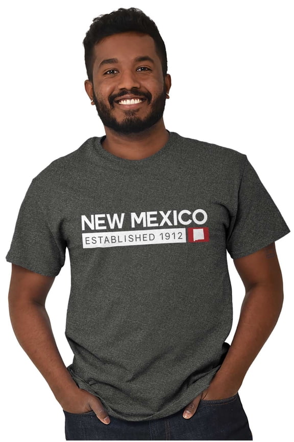 New Mexico NM Map Shape Established Men's Graphic T Shirt Tees Brisco Brands X