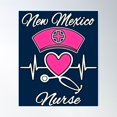 thumbnail image 1 of New Mexico Nurse - Nurse Hat, Heart, And Stethoscope Poster Wall Art, Modern Wall Decor, 8x12 UNFRAMED, 1 of 3