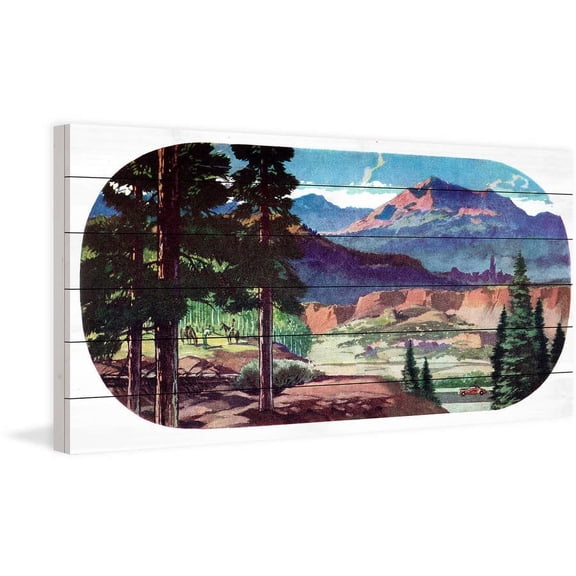 "New Mexico" Painting Print on White Wood