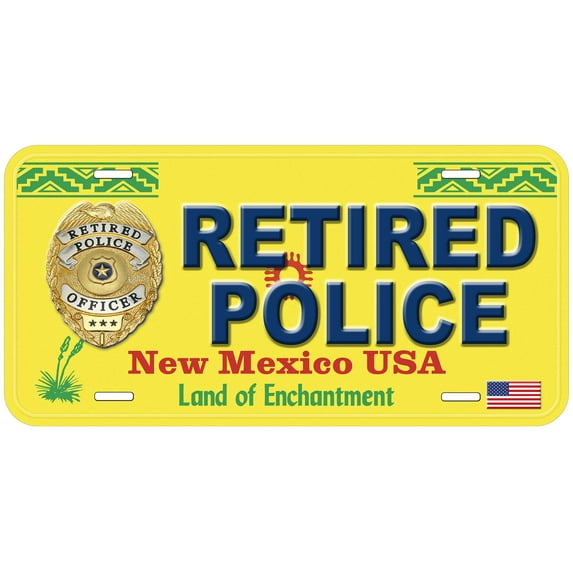 New Mexico Retired Police Novelty Car Auto License Plate