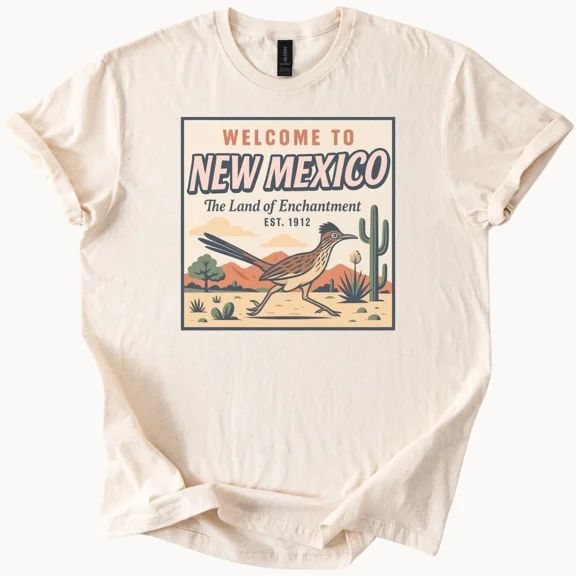 New Mexico Roadrunner Shirt Land Of Enchantment Desert Graphic Tee, Vintage T-Shirt - All Sizes S-5Xl, Gategoo