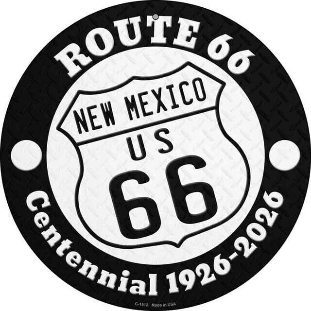New Mexico Route 66 Centennial Round Metal Sign for Home Garage Wall ...