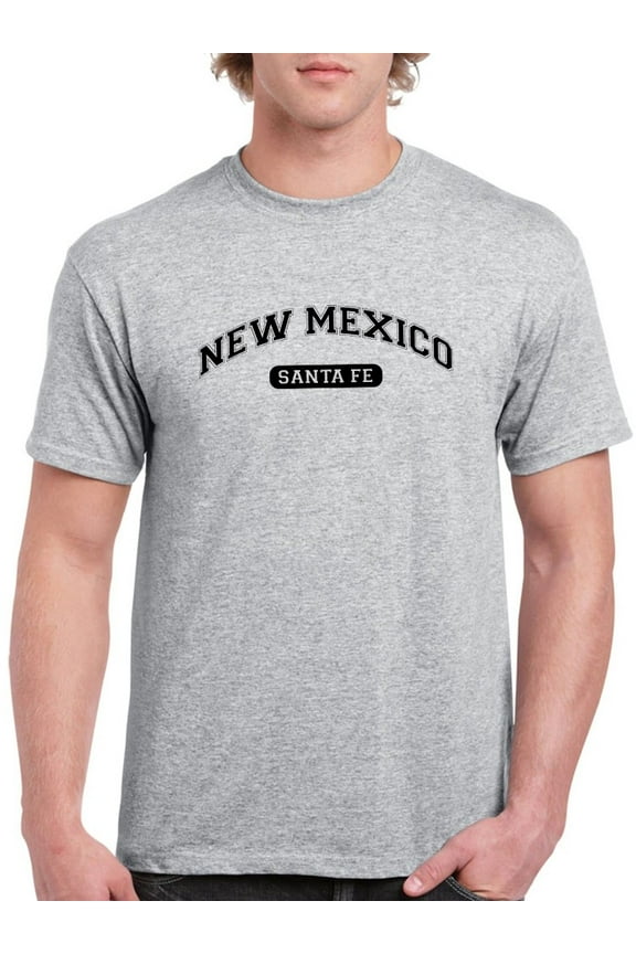 New Mexico Santa Fe Text Men T-Shirt, Male Small