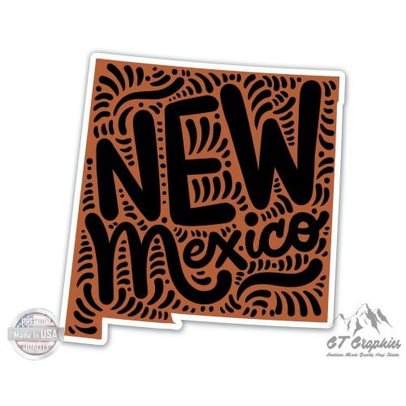 New Mexico Shape Cute Letters Native Local - 3" Vinyl Sticker - For Car Laptop I-Pad Phone Helmet Hard Hat - Waterproof Decal