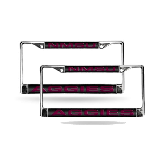 New Mexico State Aggies Chrome Metal Laser Cut License Plate Frame - Set of Two