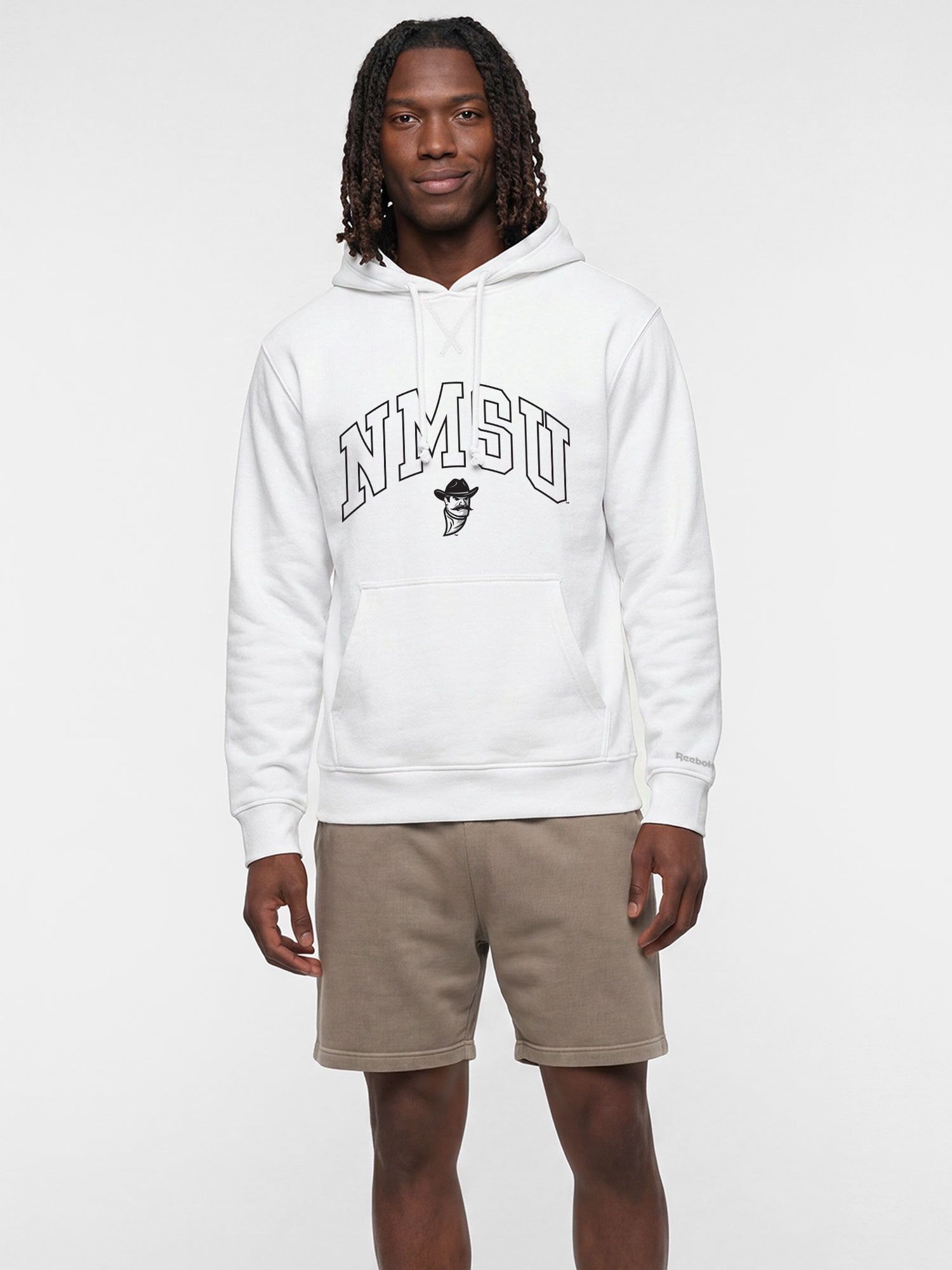 New Mexico State Aggies Reebok Mens White Hooded Sweatshirt