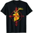thumbnail image 1 of New Mexico State Flag Elk Hunting Zia Symbol Design T-Shirt, 1 of 3