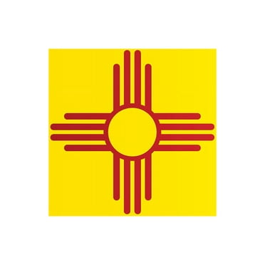 New Mexico State Flag Official State Zia People Red Sun Symbol Yellow Field Gold 1925 Statehood Mexican Pueblo Inspired Cool Wall Art Print Poster 12x18