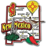 New Mexico State Map and Landmarks Collage Fridge Souvenir Collectible Magnet FMC