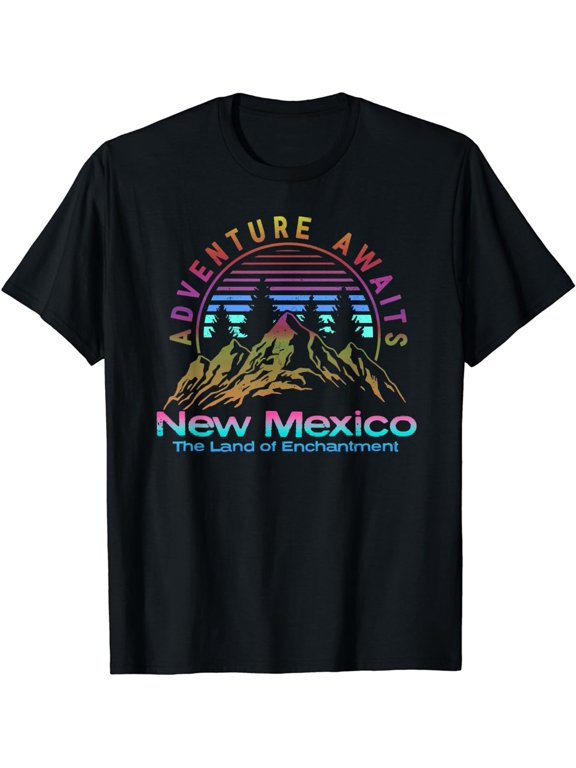 New Mexico State Retro Vintage Outdoors & NM Mountains T-Shirt