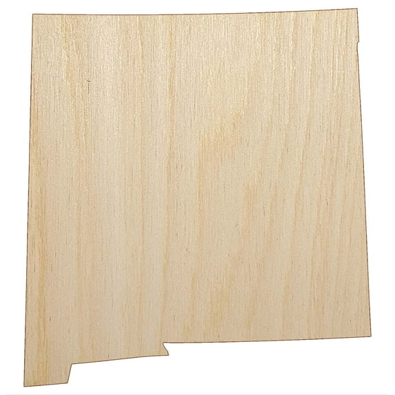 New Mexico State Silhouette Wood Shape Unfinished Piece Cutout Craft DIY Projects - 4.70 Inch Size - 1/4 Inch Thick