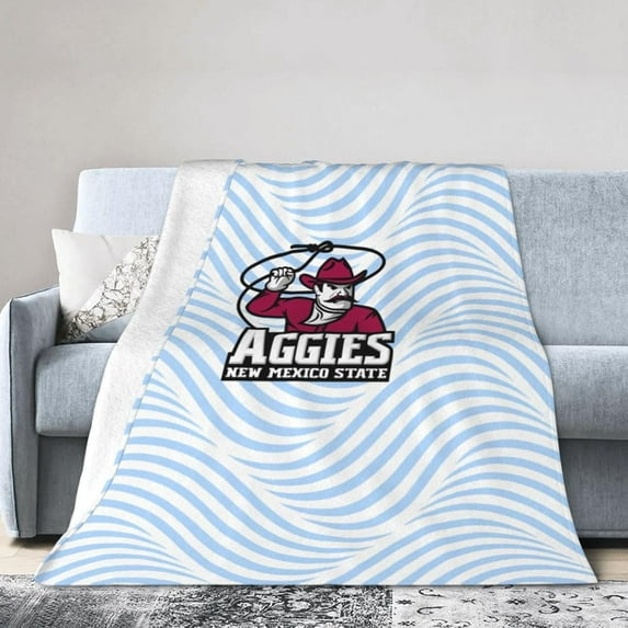 New Mexico State University-Grants Logo Fleece Blanket, Very Soft Microfiber Flannel Blanket for Couch Warm and Cozy for All Seasons
