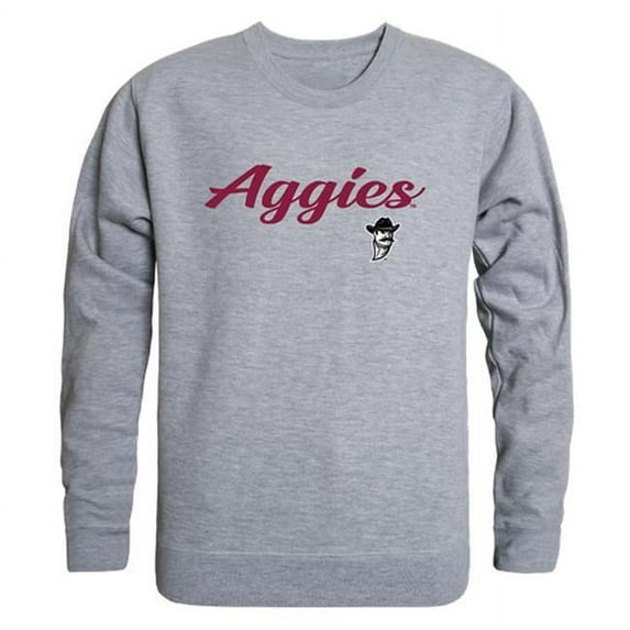 New Mexico State University Mens Script Crewneck T-Shirt, Heather Gray - Small