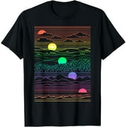 New Mexico State Zia Landscape Line Art Design T-Shirt