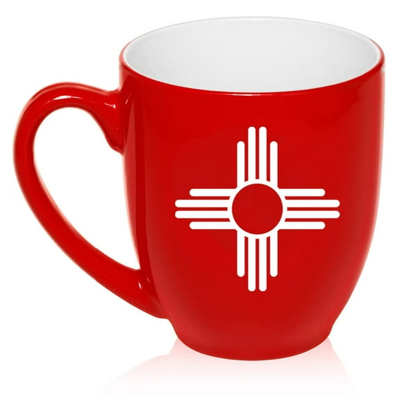 New Mexico Sun Symbol Ceramic Coffee Mug Tea Cup Gift (16oz Red)